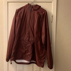 Charles River lined rain pullover maroon